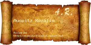 Auspitz Rozália névjegykártya